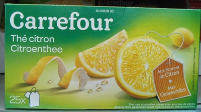 Thé noir saveur citron front packaging