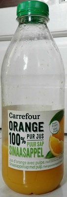 100% Pur jus orange Avec pulpe