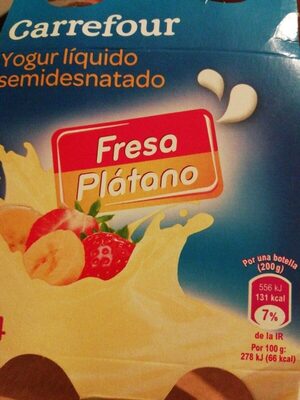 Yaourt à boire Saveur Fraise et Banane.