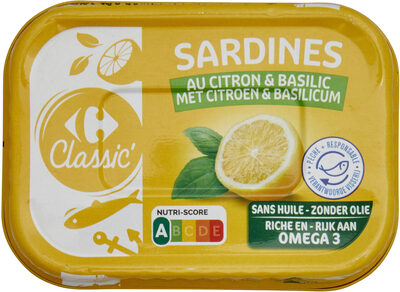 Sardines SS Huile Citron Basilic