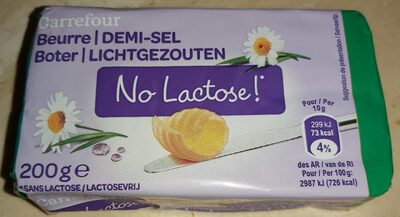 Beurre demi-sel sans lactose