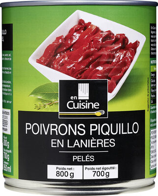Poivrons de piquillo en lanières, Pelés