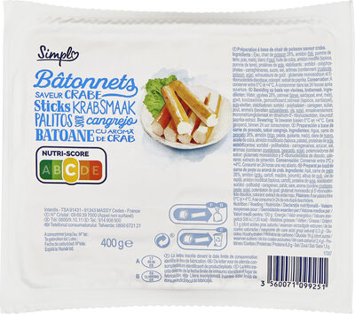 Bâtonnets saveur crabe