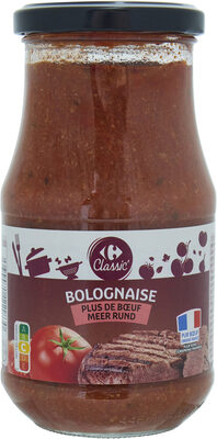 Bolognaise Plus de bœuf front packaging