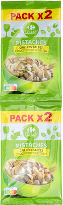 Pistaches grillées salées front packaging