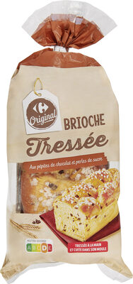 Brioche tressée aux pépites de chocolat et perles de sucre