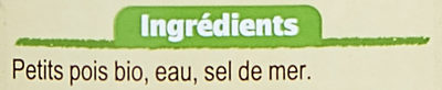 Petits pois ingredients label