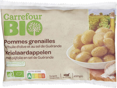 Pommes grenailles à l'huile d'olive et au sel de Guérande