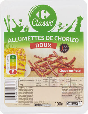 Allumettes de chorizo front packaging