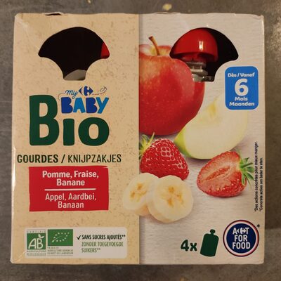 Gourdes pomme, fraise, banane