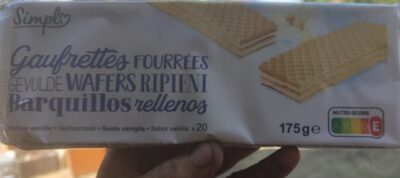 Filled wafers Vanilla flavour front packaging