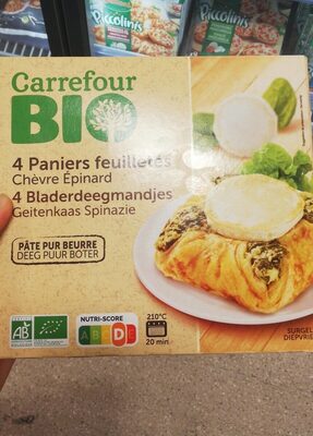 4 paniers feuilletés chèvre épinards