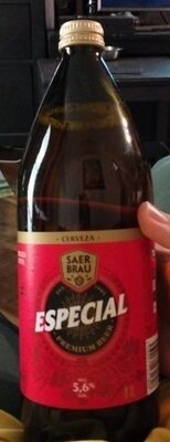 Cerveza saerbrau est.1985 especial premium beer front packaging