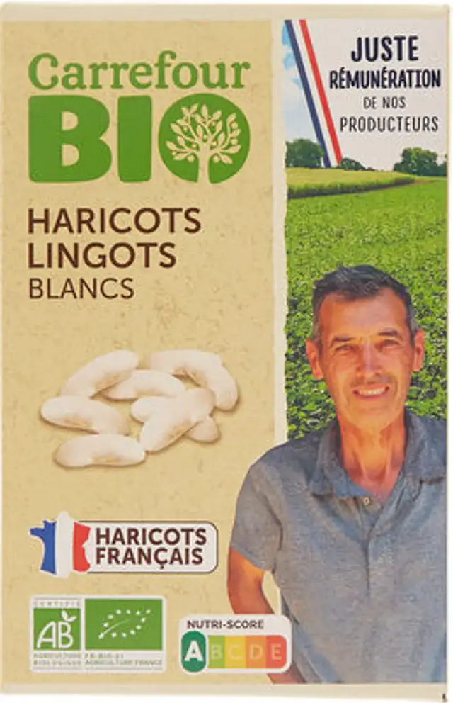 Haricots lingots blancs front packaging