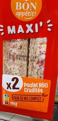 MAXI' Poulet Rôti Crudités x2