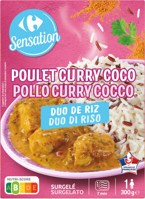 Poulet curry coco duo de riz front packaging