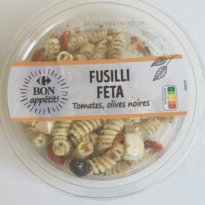 Fusilli Feta tomates, olives noires