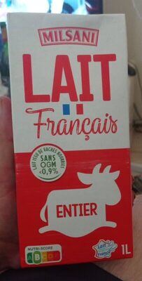 Lait entier front packaging