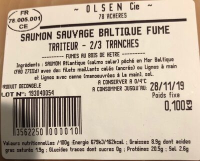 Saumon sauvage baltique fumé