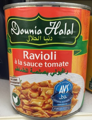 Ravioli à la sauce tomate front packaging