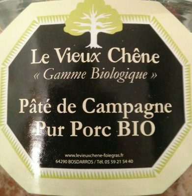 Pate de campagne pur porc bio