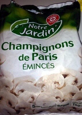 Champignons émincés surgelés front packaging
