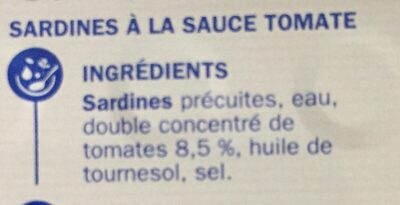 Sardines à la tomate ingredients label
