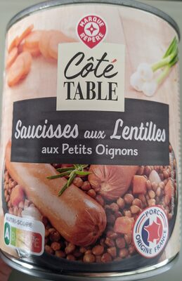 Saucisses aux Lentilles aux Petits Oignons