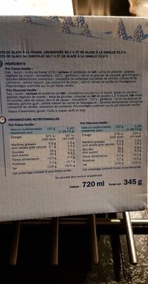 Pots vanille fraise chocolat x 12 ingredients label