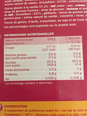 Trofi'fruit fruits rouges x 4 nutrition facts table