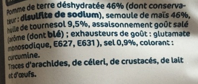 Frites goût Salé ingredients label