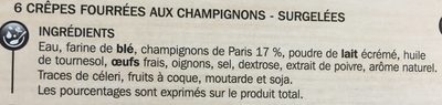 6 crêpes champignons ingredients label