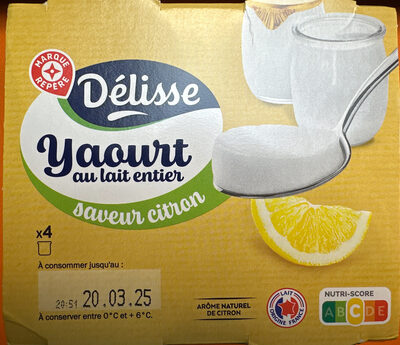 Yaourt au lait entier saveur citron