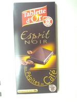 Chocolat noir dégustation aux pépites au café