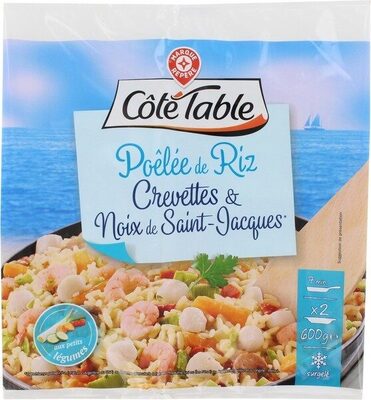 Poêlée de riz, crevettes et noix de Saint-Jacques