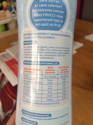 Sirop menthe sans sucres