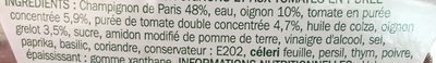 Champignons à la grecque ingredients label