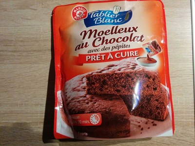 Préparation moelleux chocolat et pépites front packaging