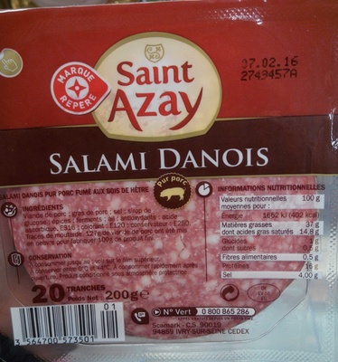 Salami danois pur porc 20 tranches