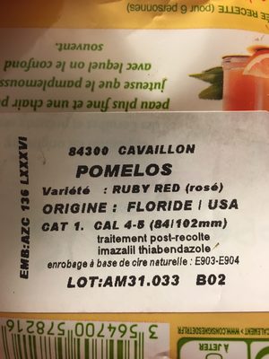 Spécial jus ingredients label