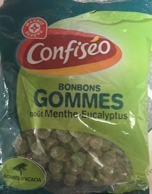 Bonbons gommes acacia menthe eucalyptus - sachet front packaging