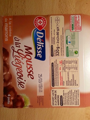 Mousse à la Liégeoise à la Crème de Marrons front packaging