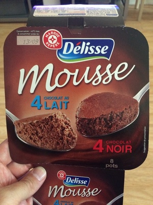 Mousses au chocolat panachées (noir et au lait) 60 g x 8