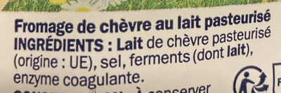 Bûche de chèvre fondante ingredients label