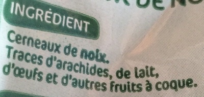 Cerneaux de noix ingredients label