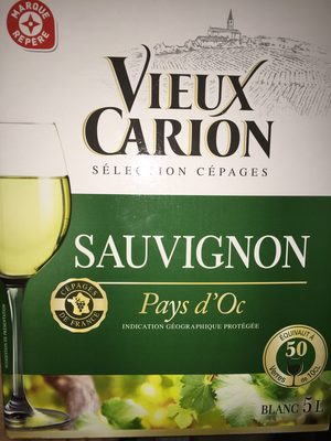 Vin de pays d'Oc Sauvignon 12 % Vol. I.G.P. - Bag-in-Box® front packaging