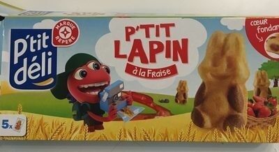 Gâteau fourré à la fraise p'tit lapin front packaging