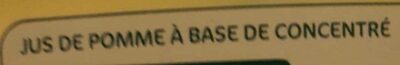 Jus de pomme ingredients label