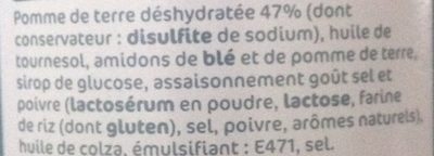 Tuiles goût sel poivre tube ingredients label