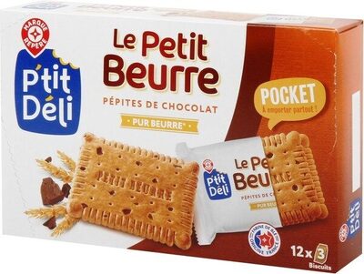Petits beurres pépites de chocolat - format pocket front packaging